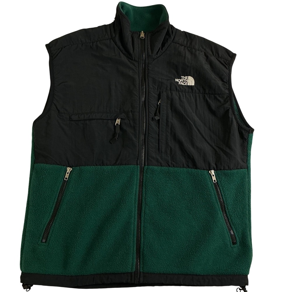 The North Face Denali Fleece Vest Mens Medium Green Black Polartec Full ZipGilet